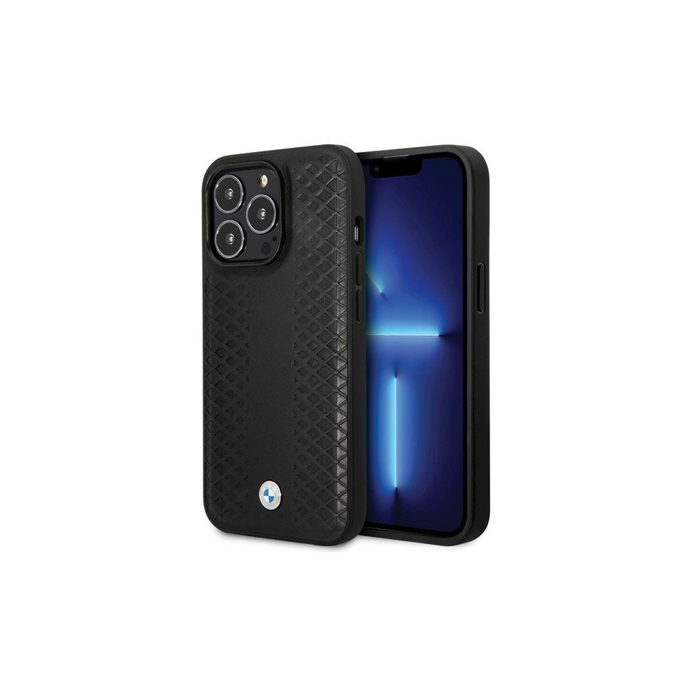 Hurtownia GSM - Case BMW BMHCP14L22RFGK Apple iPhone 14 Pro Leder Diamantmuster schwarz/black - BMW497 - {ean13} - Hurt