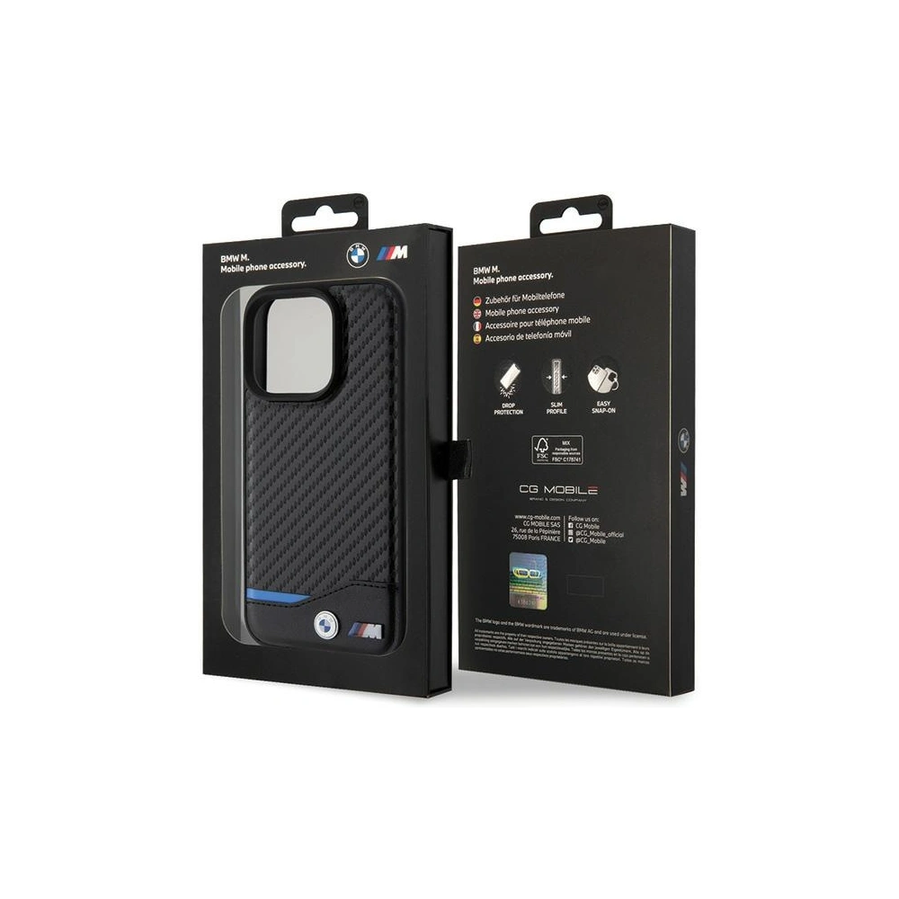 Wholesale BMW BMHCP15L22NBCK Apple iPhone 15 Pro Leather Carbon black - BMW498 - {ean13} - Hurt