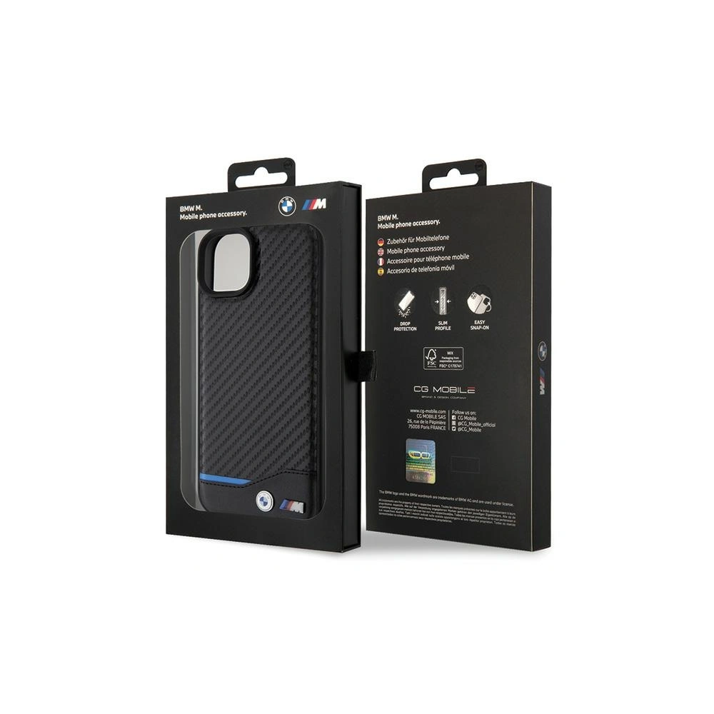 Hurtownia GSM - Case BMW BMHCP15M22NBCK Apple iPhone 15 Plus / 14 Plus Leder Carbon schwarz/black - BMW500 - {ean13} - Hurt