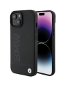 Etui BMW BMHCP15MSLLBK Apple iPhone 15 Plus / 14 Plus bőrszíj forró bélyegzés fekete/black