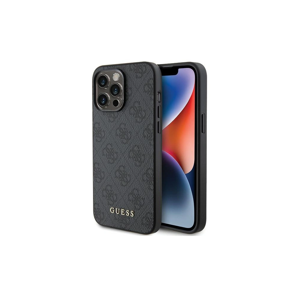 Hurtownia GSM - Case Guess GUHCP15LG4GFGR Apple iPhone 15 Pro Hartschale 4G Metall Gold Logo grau/grey - GUE2806 - {ean13} - Hurt