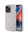 Case Guess GUHCP15LG4GFPI Apple iPhone 15 Pro Hartschale 4G Metall Gold Logo rosa/pink