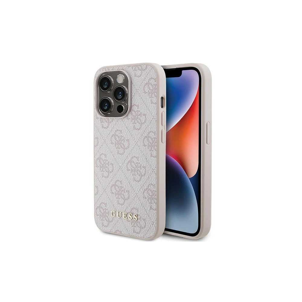 Hurtownia GSM - Etui Guess GUHCP15LG4GFPI Apple iPhone 15 Pro kemény tok 4G Fém Arany Logo rózsaszín/pink - GUE2807 - {ean13} - Hurt