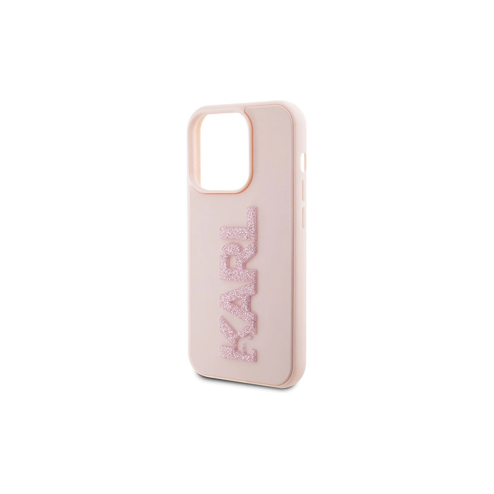 Wholesale Karl Lagerfeld KLHCP15L3DMBKCP Apple iPhone 15 Pro hardcase 3D Rubber Glitter Logo pink - KLD1645 - {ean13} - Hurt