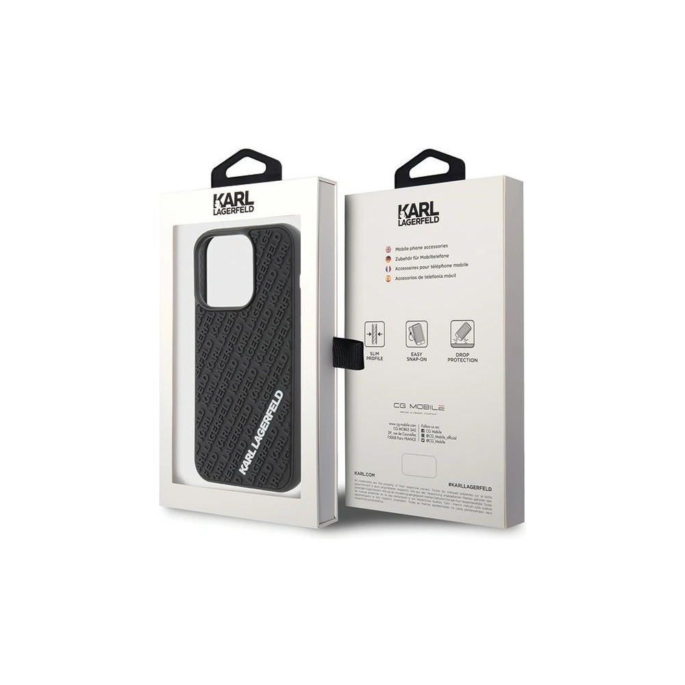 Wholesale Karl Lagerfeld KLHCP15L3DMKRLK Apple iPhone 15 Pro hardcase 3D Rubber Multi Logo black - KLD1646 - {ean13} - Hurt
