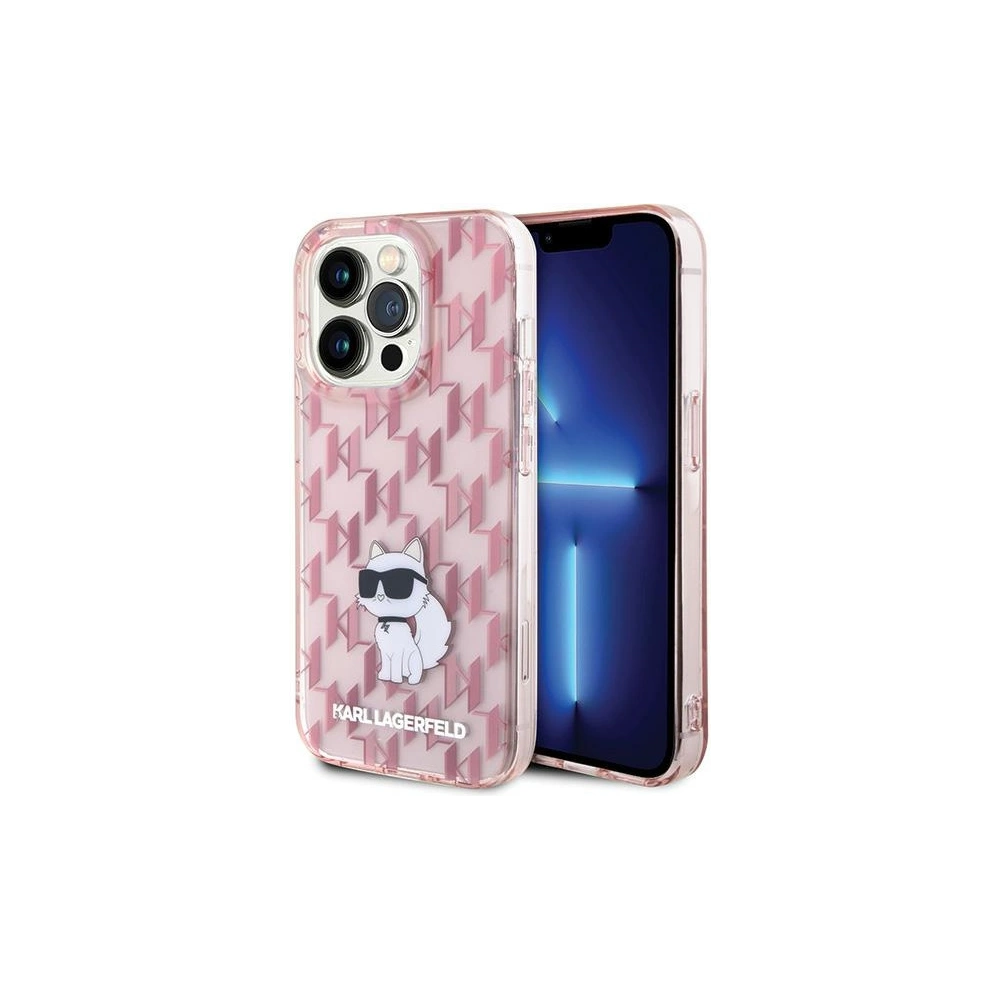 Wholesale Karl Lagerfeld KLHCP15LHNCMKLP Apple iPhone 15 Pro hardcase Monogram Choupette pink - KLD1647 - {ean13} - Hurt