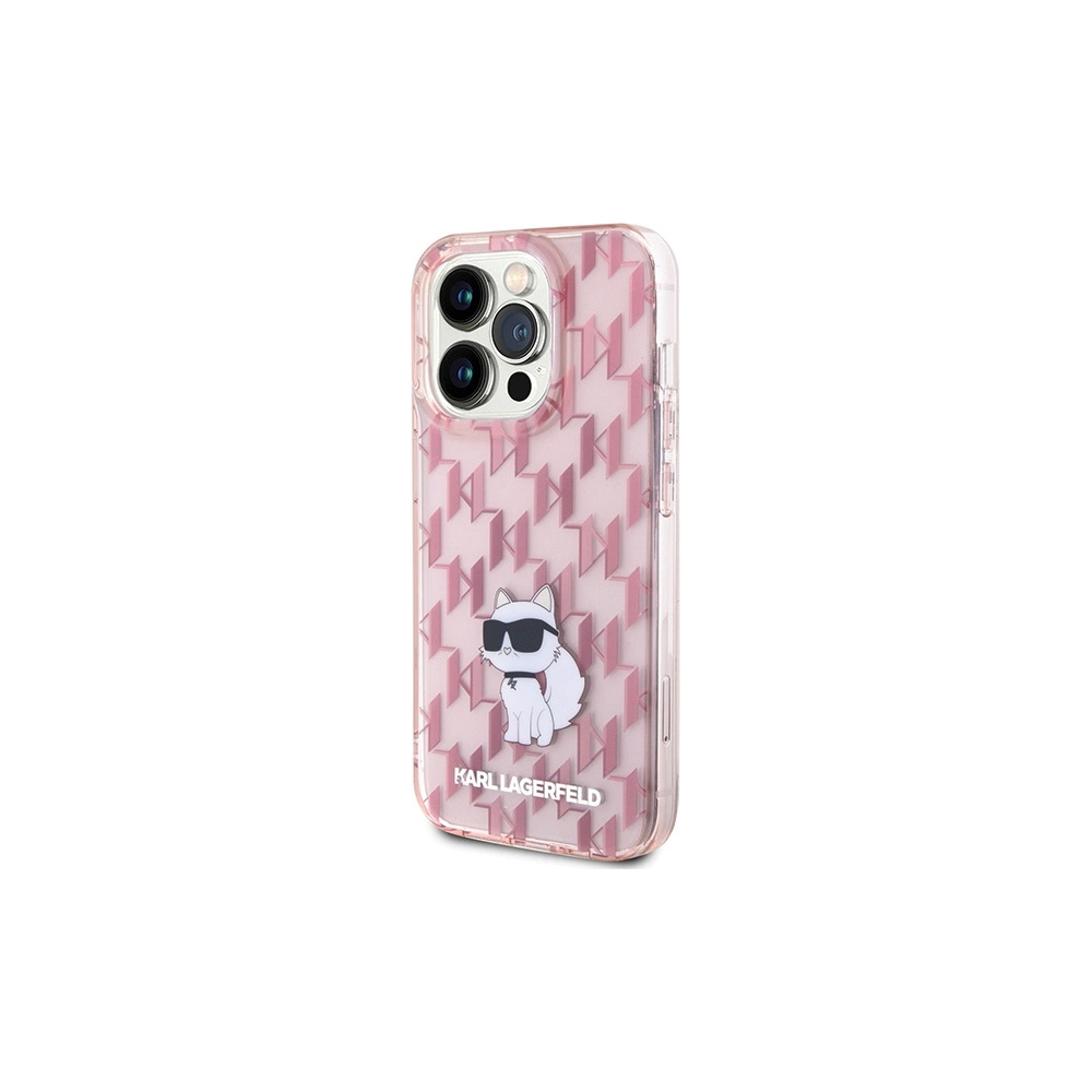 Wholesale Karl Lagerfeld KLHCP15LHNCMKLP Apple iPhone 15 Pro hardcase Monogram Choupette pink - KLD1647 - {ean13} - Hurt