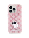 Wholesale Karl Lagerfeld KLHCP15LHNCMKLP Apple iPhone 15 Pro hardcase Monogram Choupette pink - KLD1647 - {ean13} - Hurt