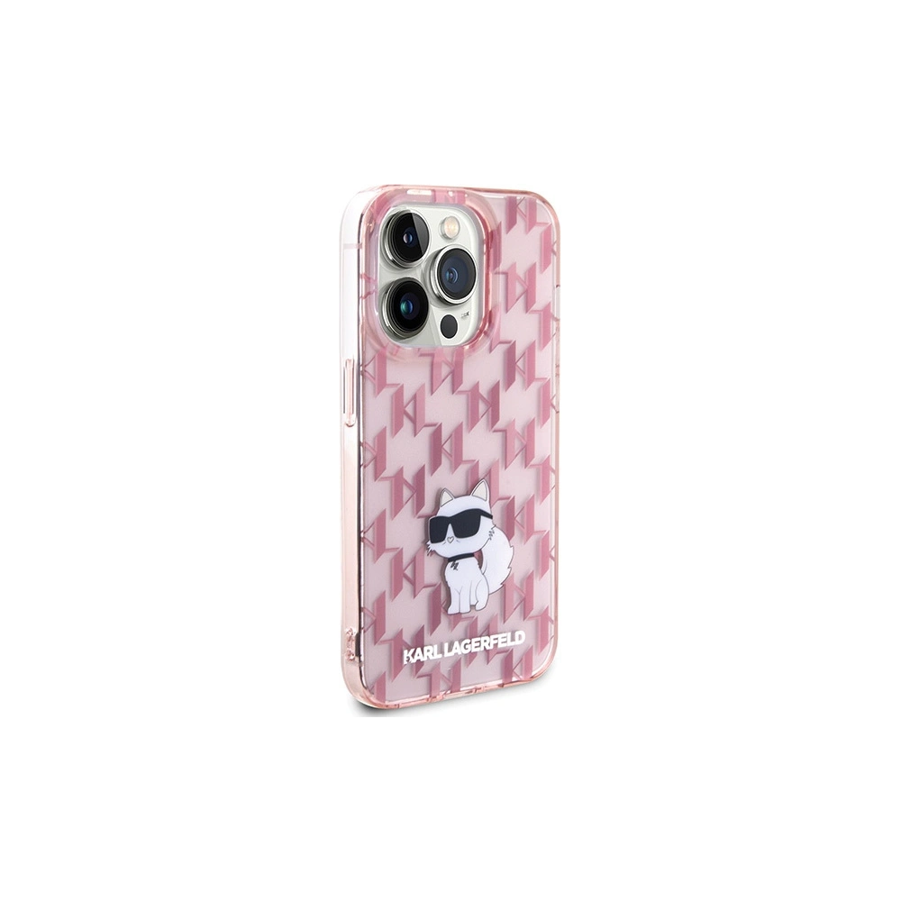 Wholesale Karl Lagerfeld KLHCP15LHNCMKLP Apple iPhone 15 Pro hardcase Monogram Choupette pink - KLD1647 - {ean13} - Hurt