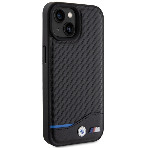 Kryt BMW BMHCP15S22NBCK Apple iPhone 15 Leather Carbon black