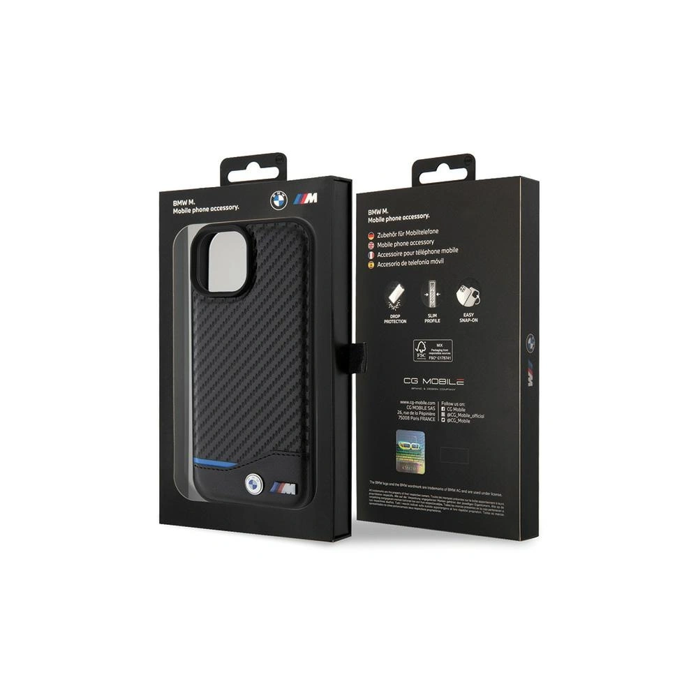 Hurtownia GSM - Etui BMW BMHCP15S22NBCK Apple iPhone 15 din piele carbon negru/black - BMW502 - {ean13} - Hurt