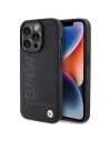 Etui BMW BMHCP15XSLLBK Apple iPhone 15 Pro Max bőr hot stamp fekete/black