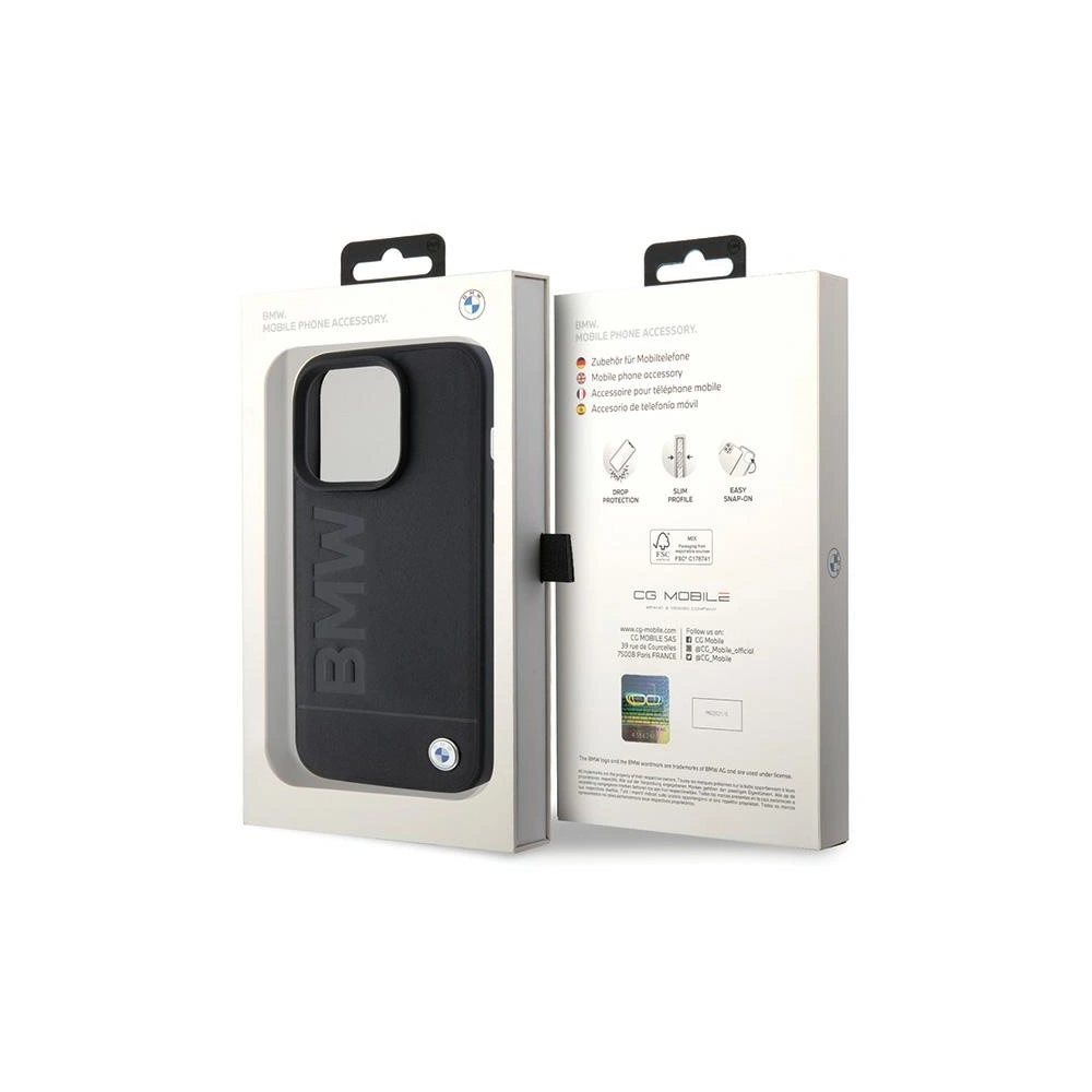 Hurtownia GSM - Case BMW BMHCP15XSLLBK Apple iPhone 15 Pro Max Leder Heißprägung schwarz/black - BMW505 - {ean13} - Hurt