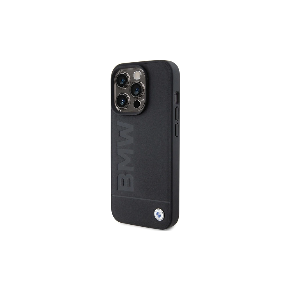 Wholesale BMW BMHMP15LSLLBK Apple iPhone 15 Pro MagSafe Leather Hot Stamp black - BMW506 - {ean13} - Hurt