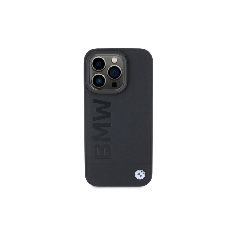 Wholesale BMW BMHMP15LSLLBK Apple iPhone 15 Pro MagSafe Leather Hot Stamp black - BMW506 - {ean13} - Hurt