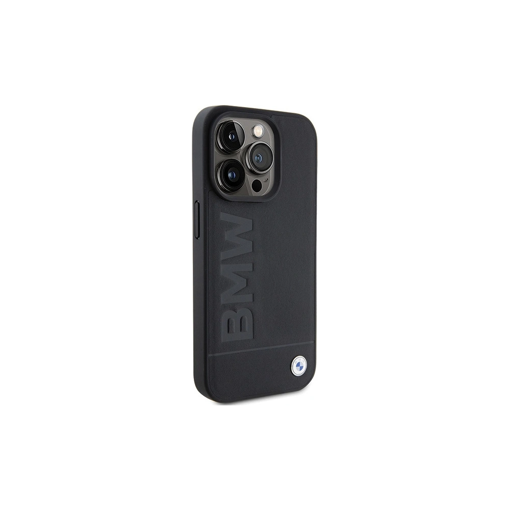 Wholesale BMW BMHMP15LSLLBK Apple iPhone 15 Pro MagSafe Leather Hot Stamp black - BMW506 - {ean13} - Hurt