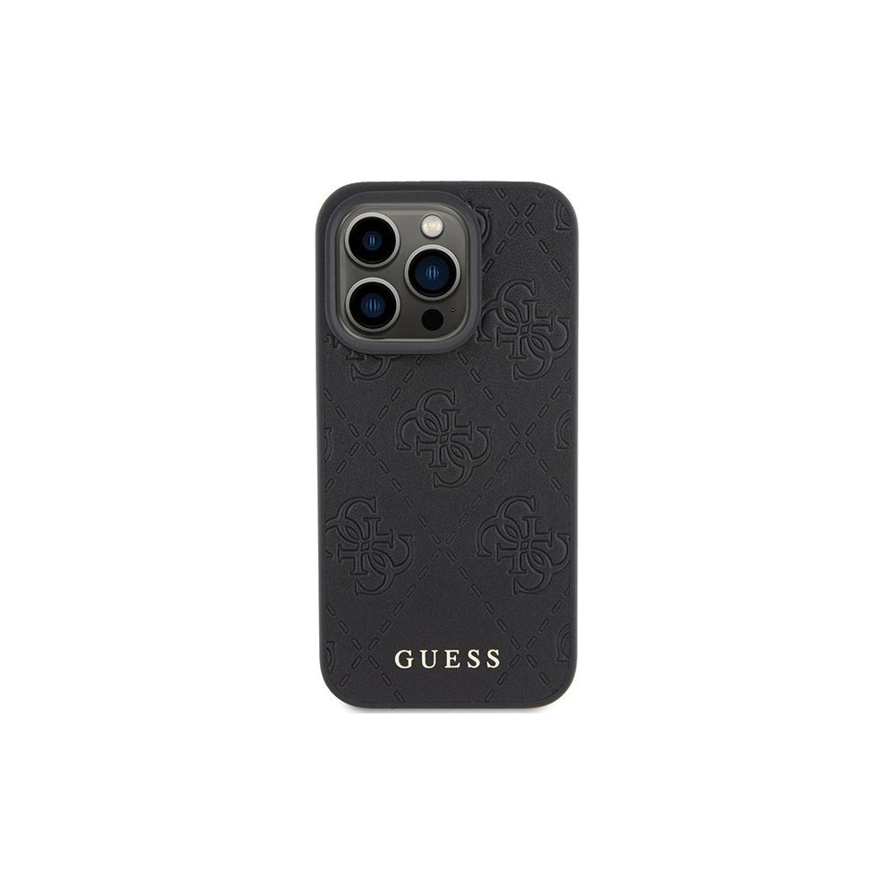 Wholesale Guess GUHCP15LP4EPMK Apple iPhone 15 Pro hardcase Leather 4G Stamped black - GUE2811 - {ean13} - Hurt