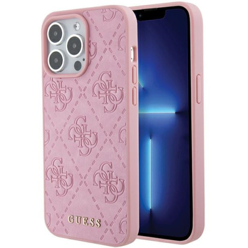 Hurtownia Guess - 3666339150327 - GUE2812 - Etui Guess GUHCP15LP4EPMP Apple iPhone 15 Pro hardcase Leather 4G Stamped różowy/pink - B2B homescreen