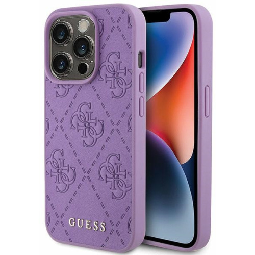 Hurtownia Guess - 3666339150464 - GUE2813 - Etui Guess GUHCP15LP4EPMU Apple iPhone 15 Pro hardcase Leather 4G Stamped fioletowy/light purple - B2B homescreen