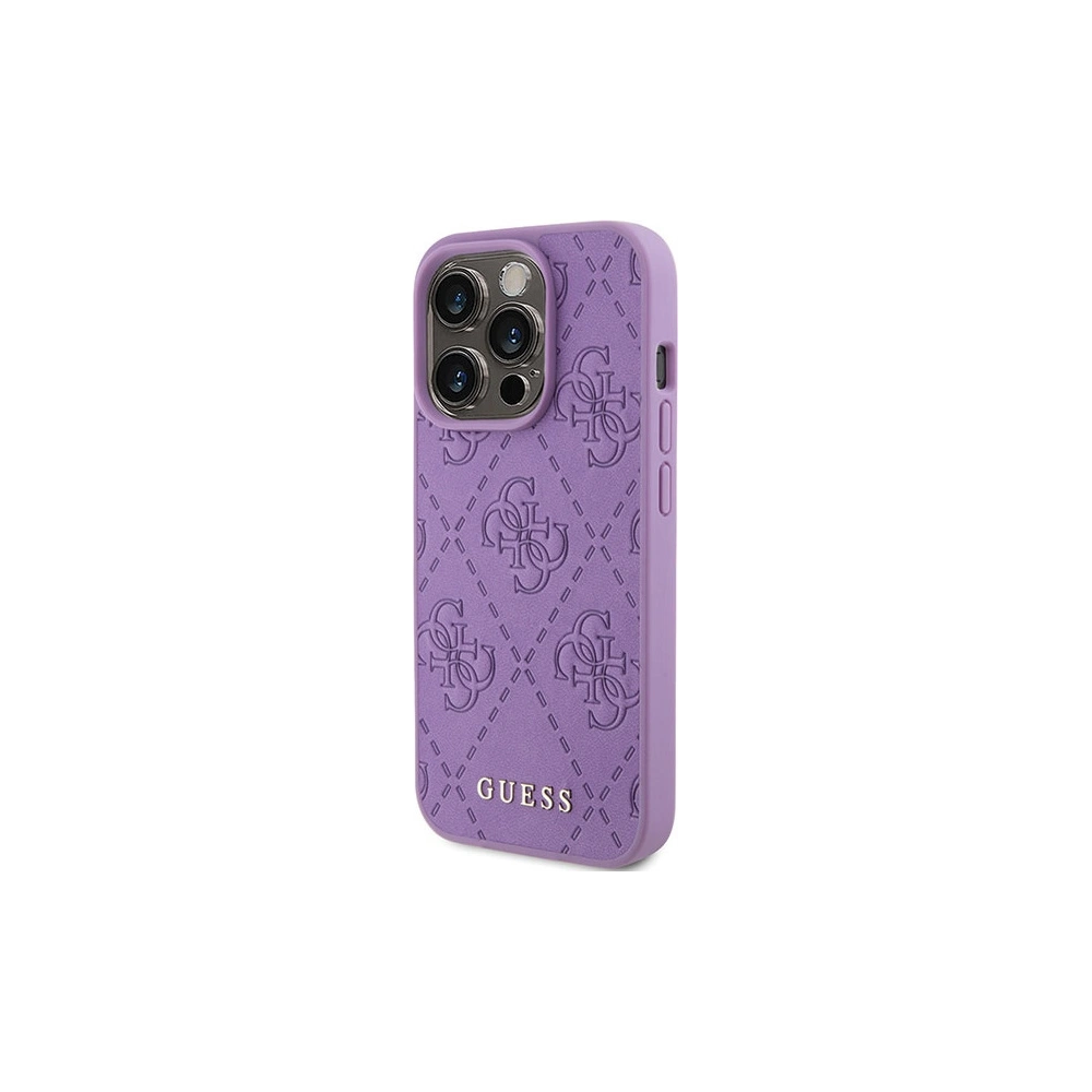 Wholesale Guess GUHCP15LP4EPMU Apple iPhone 15 Pro hardcase Leather 4G Stamped light purple - GUE2813 - {ean13} - Hurt
