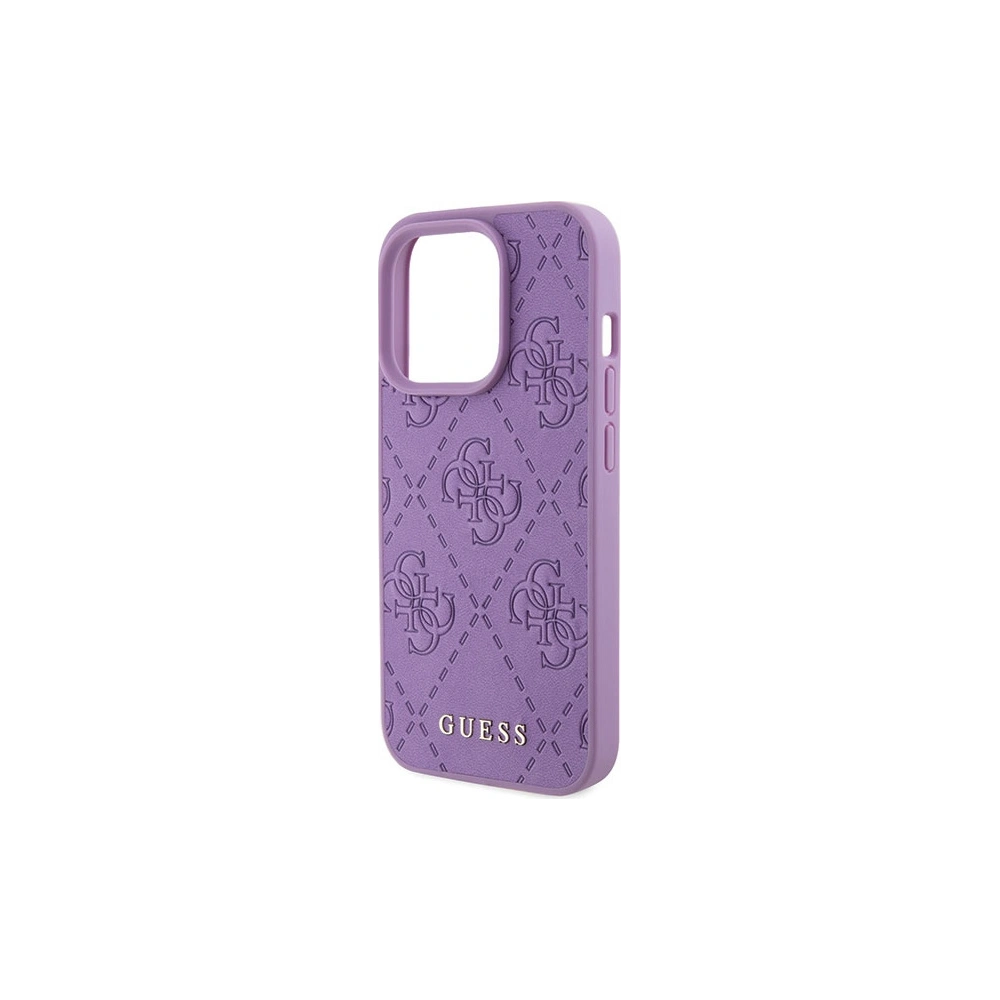 Wholesale Guess GUHCP15LP4EPMU Apple iPhone 15 Pro hardcase Leather 4G Stamped light purple - GUE2813 - {ean13} - Hurt