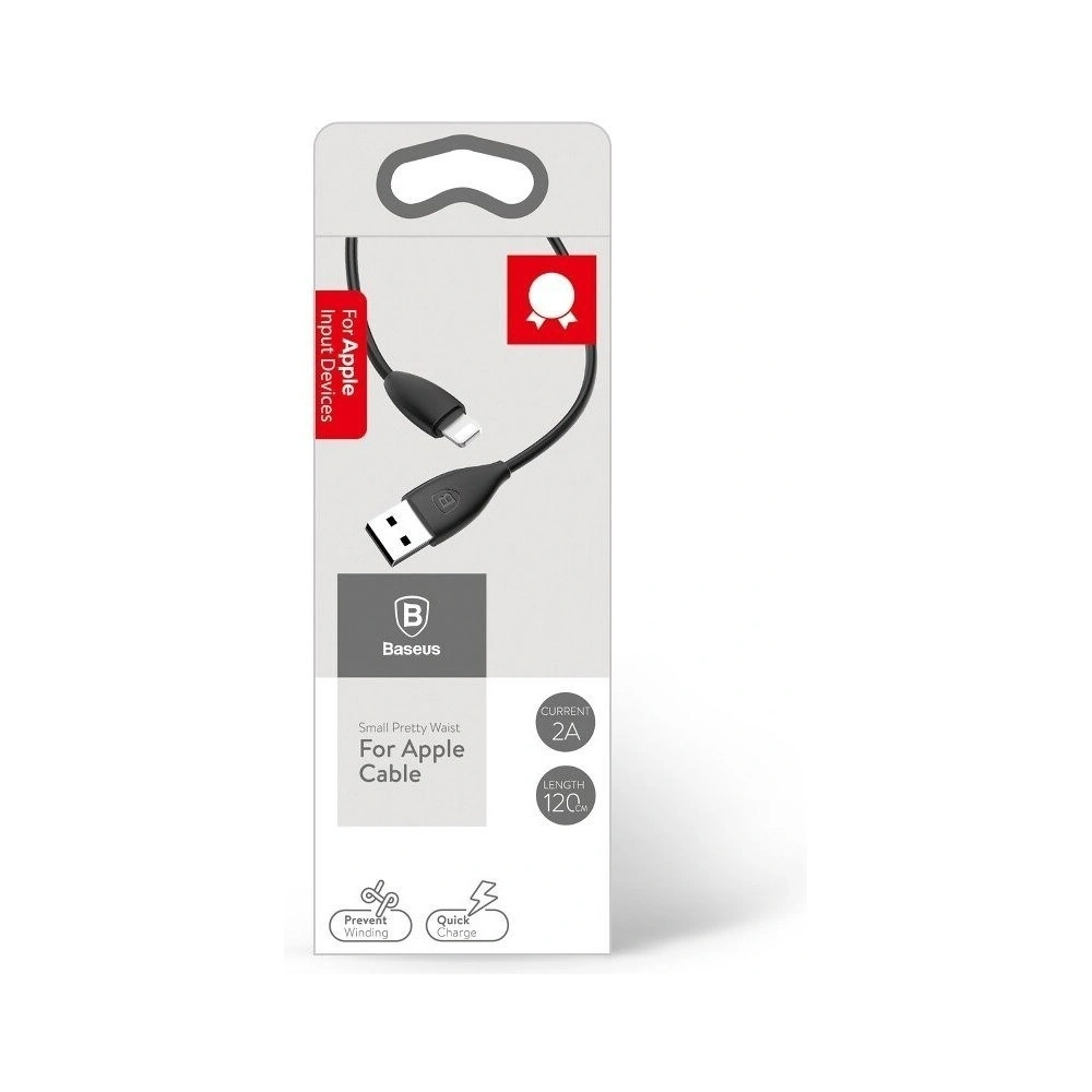 Wholesale Baseus Small Pretty Waist USB-A to Lightning Cable 2A 1.2m Black - BSU279BLK - {ean13} - Hurt