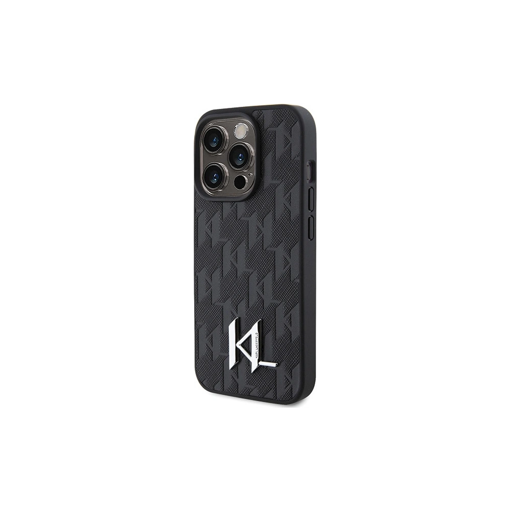 Hurtownia GSM - Case Karl Lagerfeld KLHCP15LPKLPKLK Apple iPhone 15 Pro Hartschale Leder Monogram Heißpräge Metall-Logo schwarz/black - KLD1650 - {ean13} - Hurt