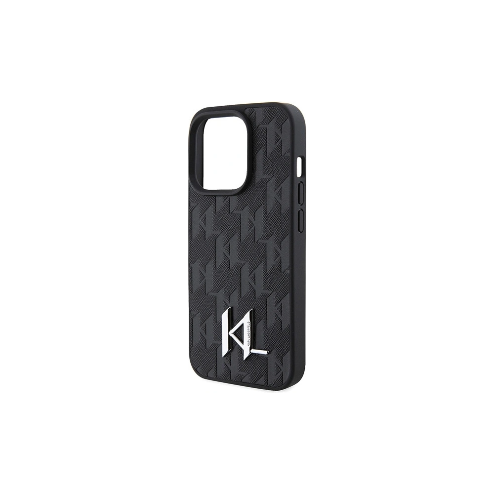 Hurtownia GSM - Case Karl Lagerfeld KLHCP15LPKLPKLK Apple iPhone 15 Pro Hartschale Leder Monogram Heißpräge Metall-Logo schwarz/black - KLD1650 - {ean13} - Hurt