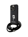 Etui Karl Lagerfeld KLHCP15LSASKNPSK Apple iPhone 15 Pro hardcase Crossbody Saffiano Monogram Metal Pin Karl & Choupette černý/black