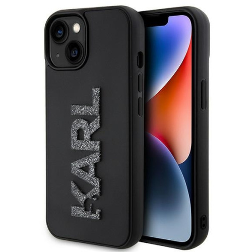 Karl Lagerfeld Distributor - 3666339166601 - KLD1653 - Karl Lagerfeld KLHCP15M3DMBKCK Apple iPhone 15 Plus / 14 Plus hardcase 3D Rubber Glitter Logo black - B2B homescreen