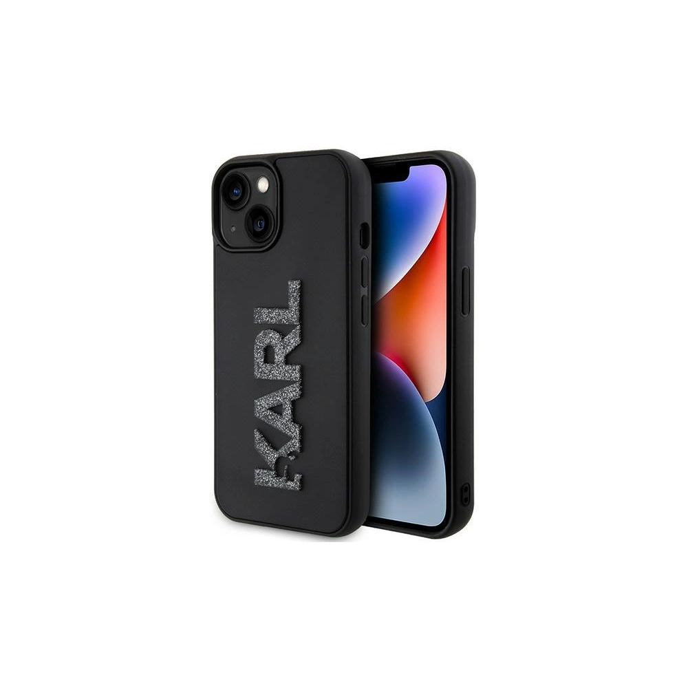 Wholesale Karl Lagerfeld KLHCP15M3DMBKCK Apple iPhone 15 Plus / 14 Plus hardcase 3D Rubber Glitter Logo black - KLD1653 - {ean13} - Hurt