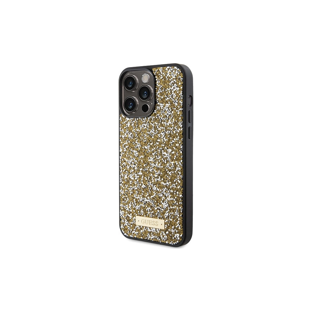 Hurtownia GSM - Etui Guess GUHCP15LPFGSBSD Apple iPhone 15 Pro hardcase s kamínky Metal Logo žlutý/yellow - GUE2816 - {ean13} - Hurt