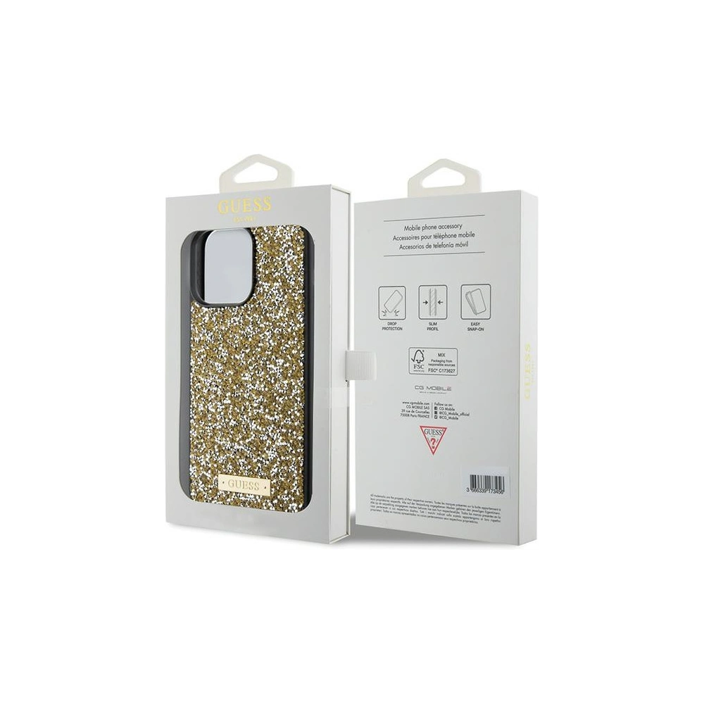 Hurtownia GSM - Etui Guess GUHCP15LPFGSBSD Apple iPhone 15 Pro hardcase s kamínky Metal Logo žlutý/yellow - GUE2816 - {ean13} - Hurt