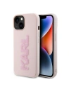 Etui Karl Lagerfeld KLHCP15M3DMBKCP Apple iPhone 15 Plus / 14 Plus keménytok 3D Gumi Csillogó Logo rózsaszín/pink