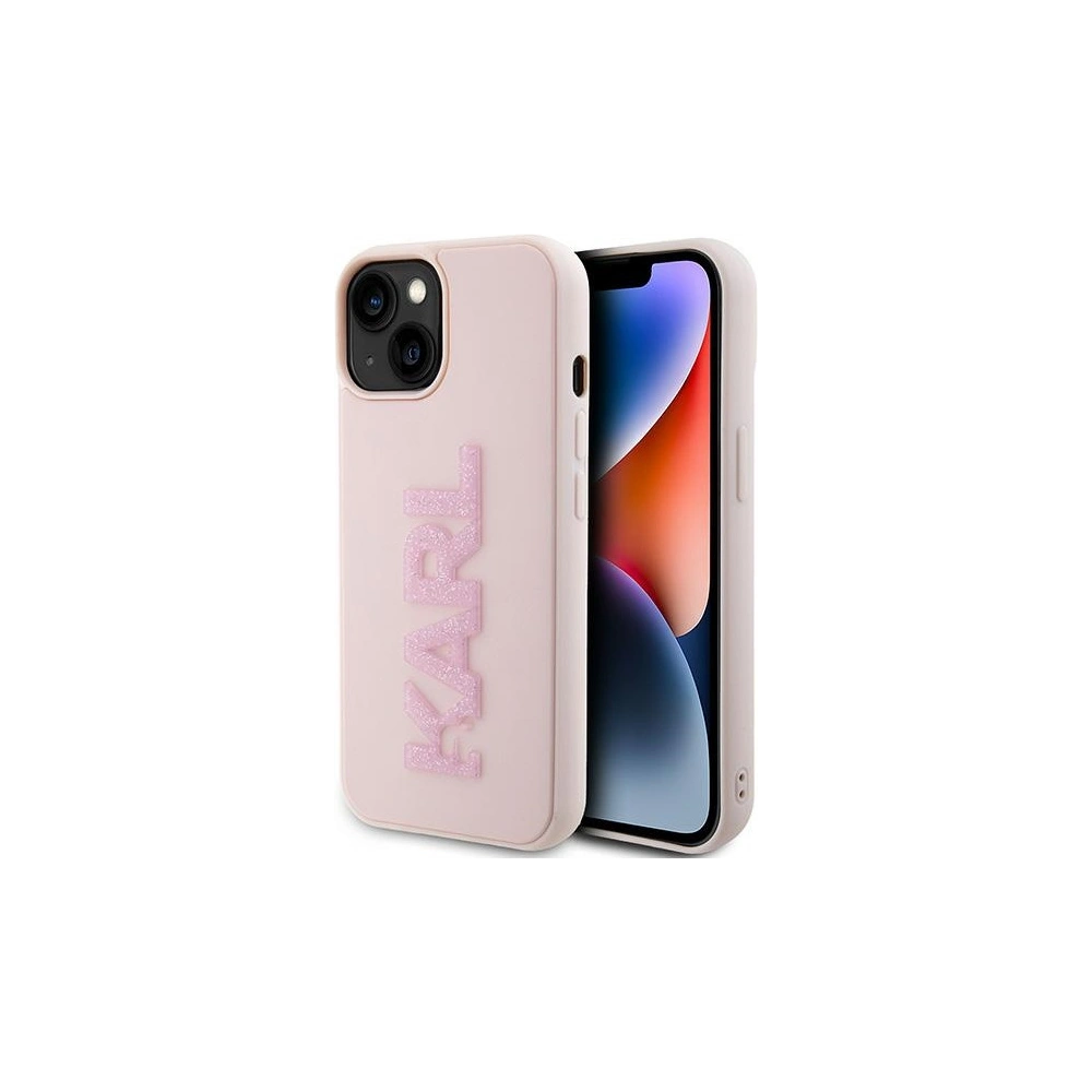 Hurtownia GSM - Etui Karl Lagerfeld KLHCP15M3DMBKCP Apple iPhone 15 Plus / 14 Plus keménytok 3D Gumi Csillogó Logo rózsaszín/pink - KLD1654 - {ean13} - Hurt