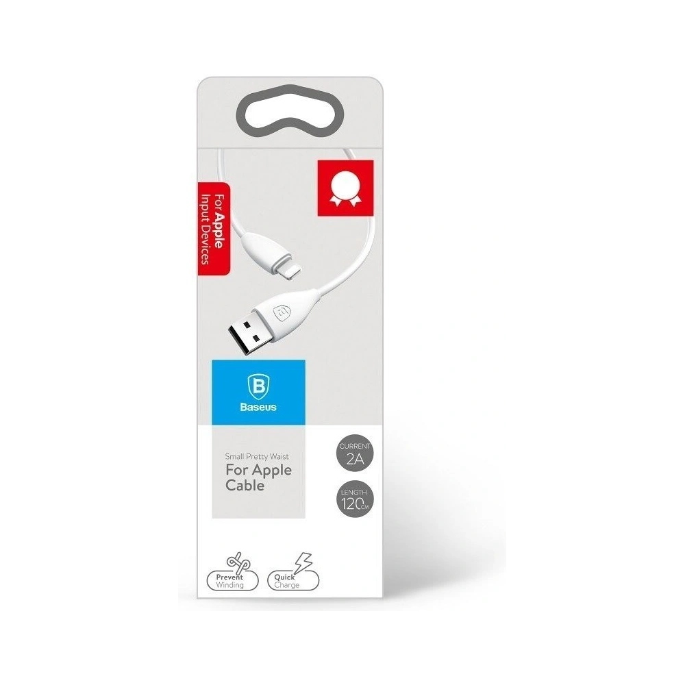 Hurtownia GSM - Kabel Baseus Small Pretty Waist USB do Lightning, 2A, 1,2 metru, bílý - BSU280WHT - {ean13} - Hurt