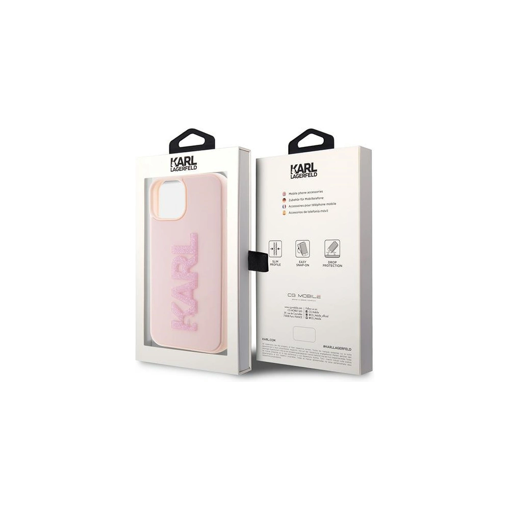 Hurtownia GSM - Etui Karl Lagerfeld KLHCP15M3DMBKCP Apple iPhone 15 Plus / 14 Plus keménytok 3D Gumi Csillogó Logo rózsaszín/pink - KLD1654 - {ean13} - Hurt