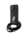 Etui Karl Lagerfeld KLHCP15MSAKCPSK Apple iPhone 15 Plus / 14 Plus hardcase Crossbody Saffiano Metal Pin Karl & Choupette czarny/black