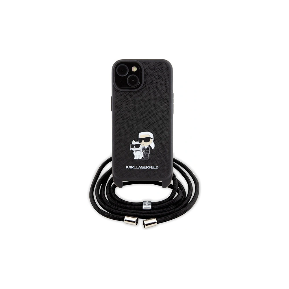 Hurtownia GSM - Etui Karl Lagerfeld KLHCP15MSAKCPSK Apple iPhone 15 Plus / 14 Plus hardcase Crossbody Saffiano Metal Pin Karl & Choupette czarny/black - KLD1656 - {ean13} - Hurt