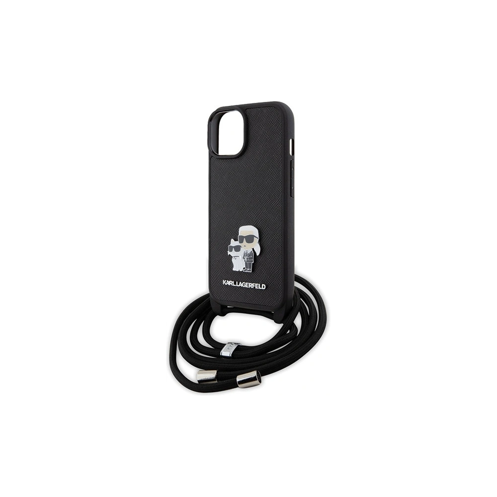 Hurtownia GSM - Etui Karl Lagerfeld KLHCP15MSAKCPSK Apple iPhone 15 Plus / 14 Plus hardcase Crossbody Saffiano Metal Pin Karl & Choupette czarny/black - KLD1656 - {ean13} - Hurt