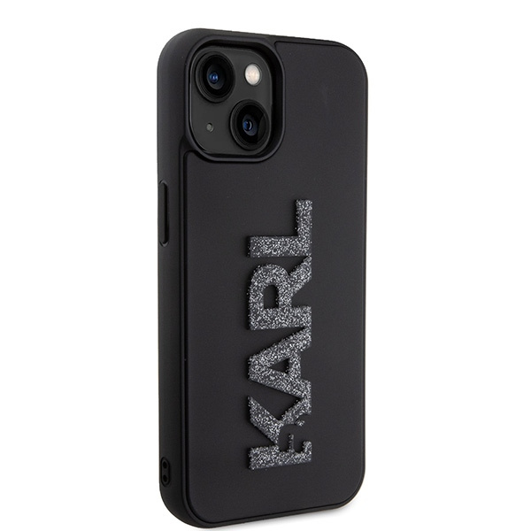 Kryt Karl Lagerfeld KLHCP15S3DMBKCK Apple iPhone 15 hardcase 3D Rubber Glitter Logo black