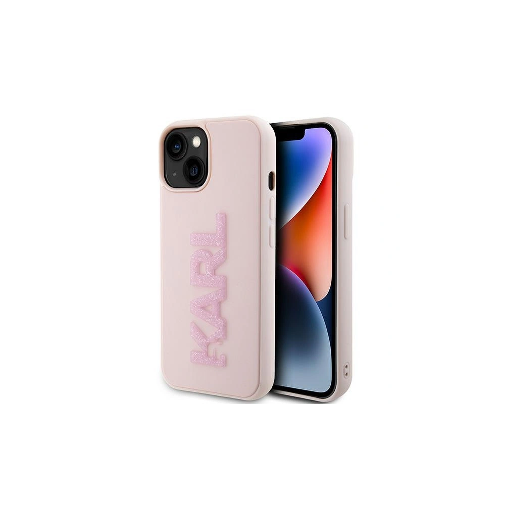 Hurtownia GSM - Etui Karl Lagerfeld KLHCP15S3DMBKCP Apple iPhone 15 hardcase 3D Rubber Glitter Logo różowy/pink - KLD1658 - {ean13} - Hurt