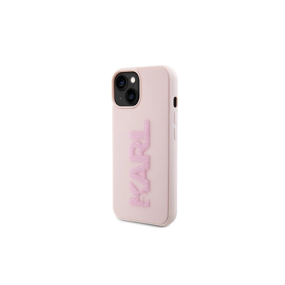 Hurtownia GSM - Etui Karl Lagerfeld KLHCP15S3DMBKCP Apple iPhone 15 hardcase 3D Rubber Glitter Logo różowy/pink - KLD1658 - {ean13} - Hurt