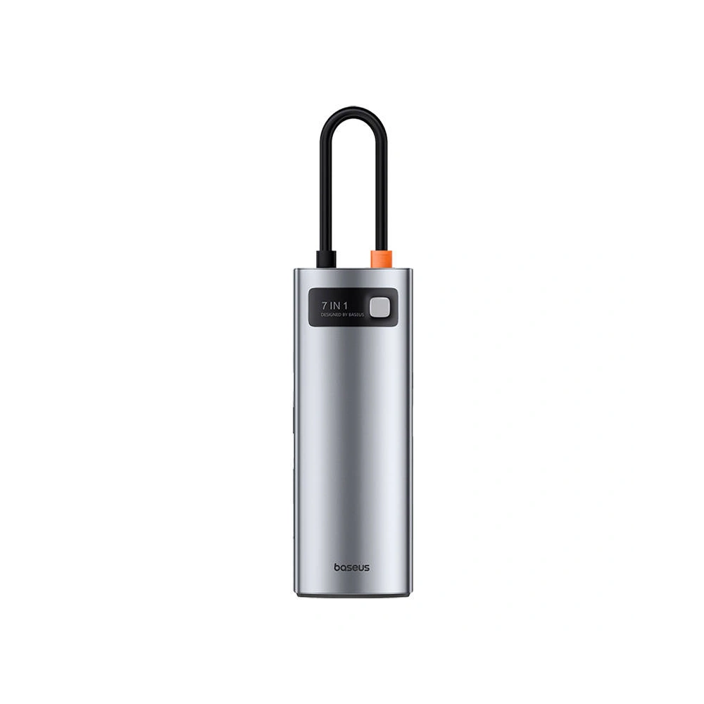 Hurtownia GSM - Adaptér Baseus Gleam hub 7v1 USB-C na 1x HDMI4K 60Hz+3xUSB3.0+1xPD+1xSD/TF (šedý) - BSU4560 - {ean13} - Hurt