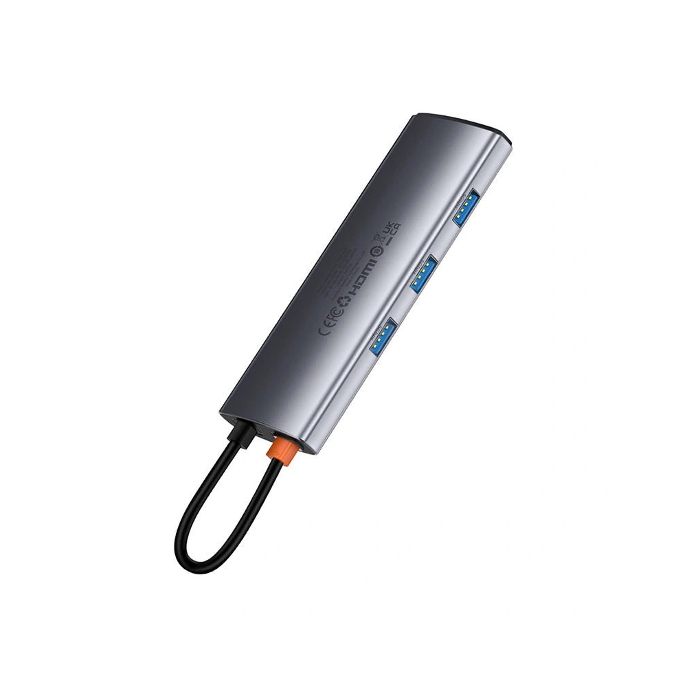 Hurtownia GSM - Adaptér Baseus Gleam hub 7v1 USB-C na 1x HDMI4K 60Hz+3xUSB3.0+1xPD+1xSD/TF (šedý) - BSU4560 - {ean13} - Hurt