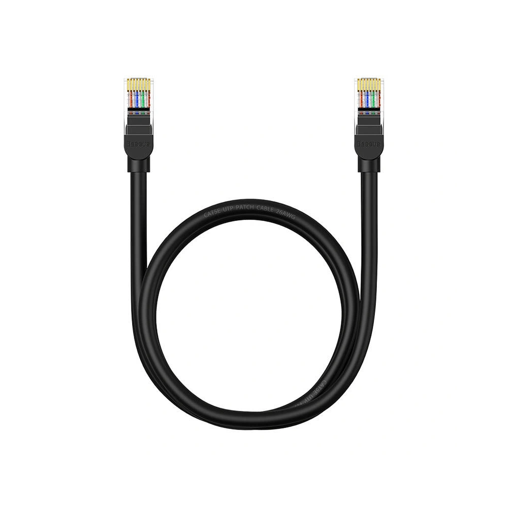 Hurtownia GSM - Kabel síťový Baseus Ethernet CAT5 1m (černý) - BSU4563 - {ean13} - Hurt