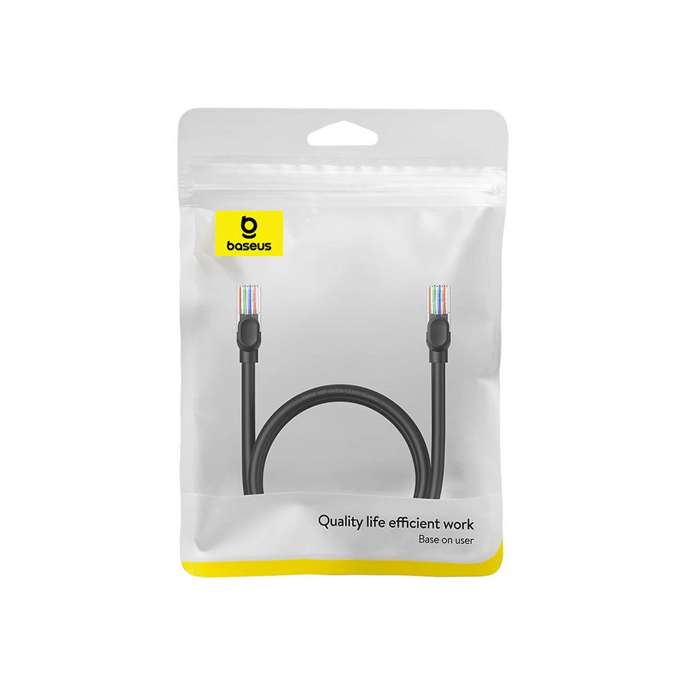 Hurtownia GSM - Kabel síťový Baseus Ethernet CAT5 1m (černý) - BSU4563 - {ean13} - Hurt