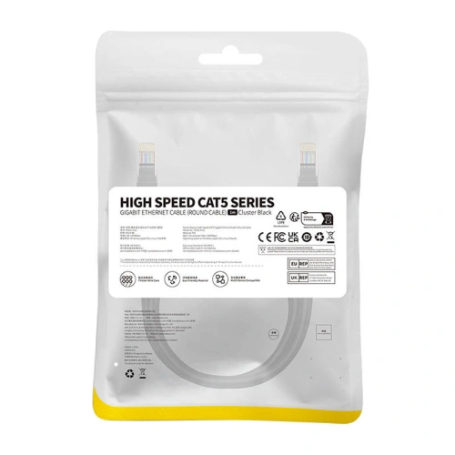 Kabel sieciowy Baseus Ethernet CAT5 1m (czarny)