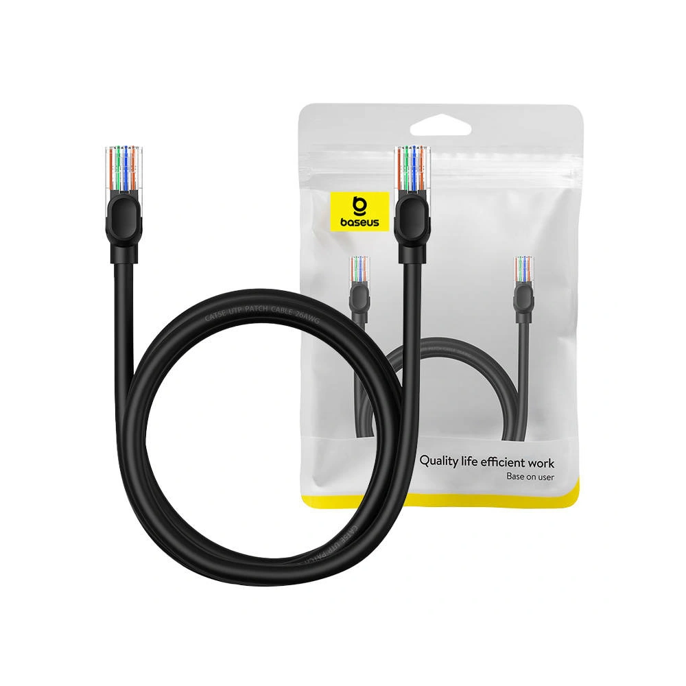 Hurtownia GSM - Hálózati kábel Baseus Ethernet CAT5 1,5m (fekete) - BSU4564 - {ean13} - Hurt