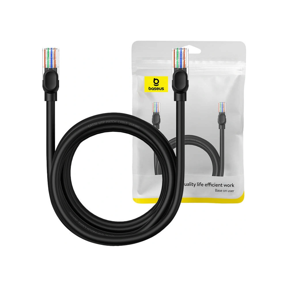 Hurtownia GSM - Cablul de rețea Baseus Ethernet CAT5 3m (negru) - BSU4566 - {ean13} - Hurt